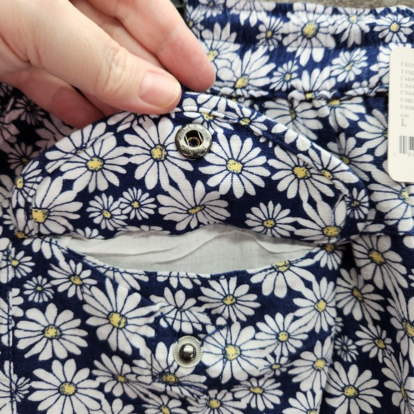 Free People Offbeat Pull On Shorts Womens XL Navy Ditsy Daisy Boho Fesitval New - Picture 10 of 11